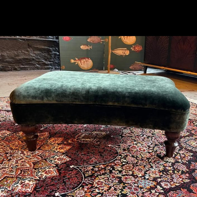 Brigitte Spink & Edgar Footstool Rectangular in Orchid Emerald