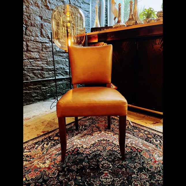 Paris Wooden Chair Caramel Leather  - Clearance