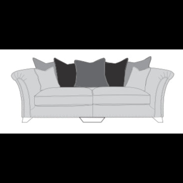 Haworth 4 Seater Sofa Scatter Back in Grey Asphalt Velvet
