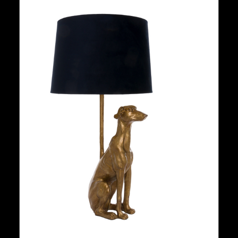 ZZZZ Table Lamp William The Whippet Charcoal Velvet Shade (38 x 38 x 72cm) Last Chance