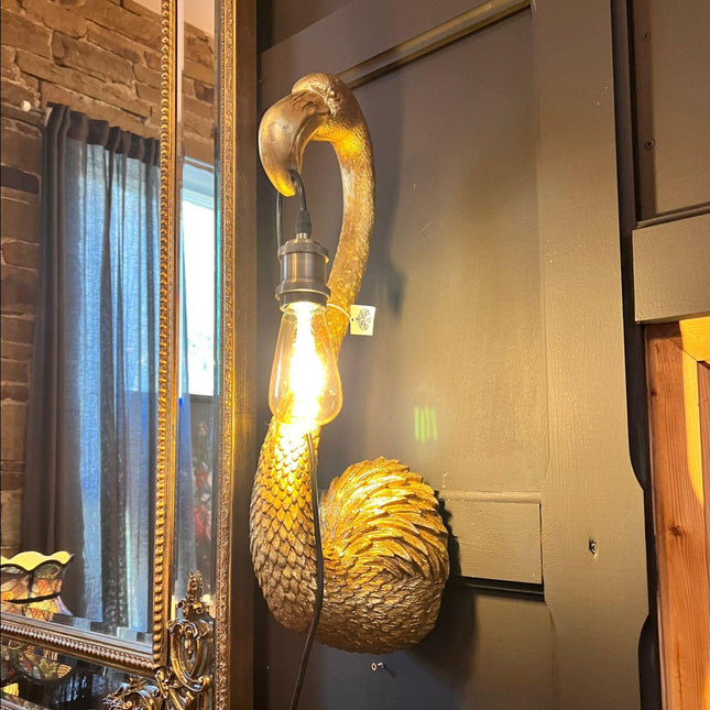 Flamingo Hanging Wall Lamp Antique Gold