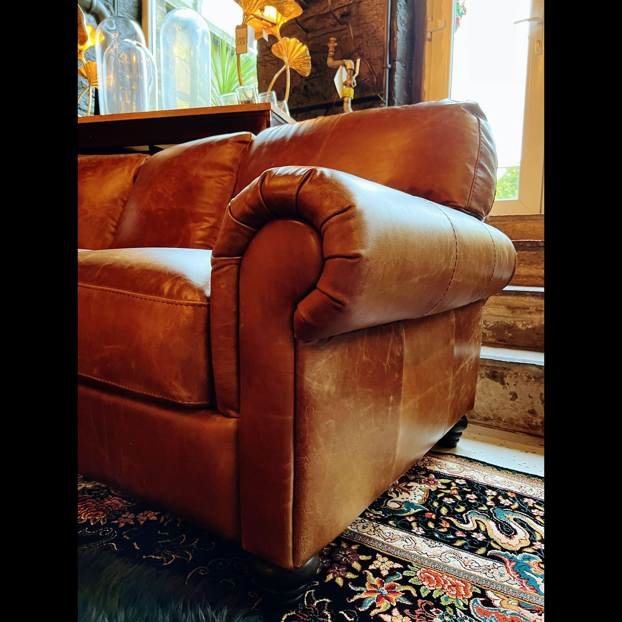 Brown tan on sale leather chair